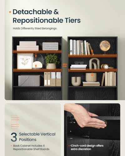 SONGMICS HOME 4-Tier Bookshelf, Shelving Unit