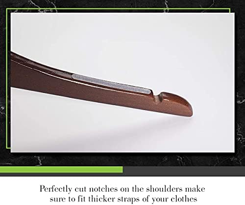 Slim Luxe Wood Top Hangers, Heavy Duty Pants Hangers, Skirt Hangers, Coat Hangers- Clothes Hangers - Non Slip, Slim and 