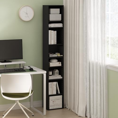 Furinno PASIR Book Shelf, 8-Tier Bookshelf, Bookcase with Open Shelf, 9.3 x 11.8 x 70.9, for Living Room, Bedroom, Home 
