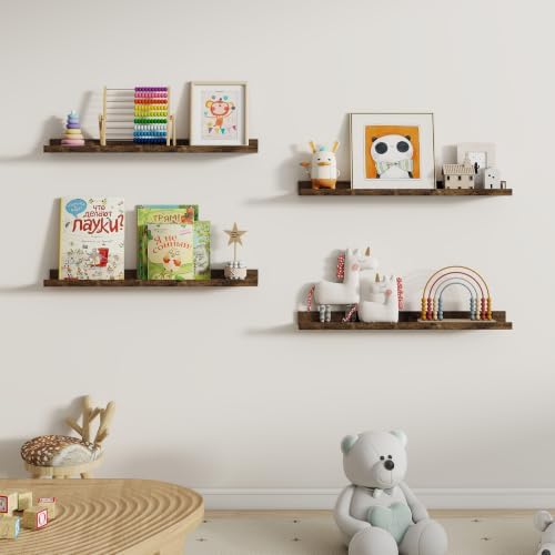 Dreamland Picture Ledge Shelf for Wall, Floating Shelves Set of 2,30 inch Long Floating Shelves with Lip for Living Room