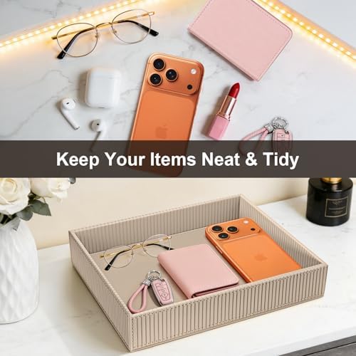 SITHON Valet Tray Desk Organizer PU Leather Catchall