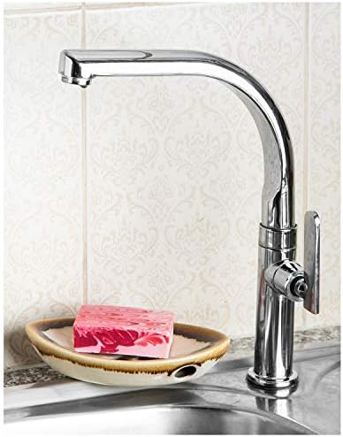 Ceramic Soap Dish with Self Draining Tray for Bar Soap, Bathroom, Kitchen (Ivory No.2)