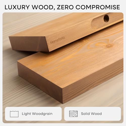 Homeforia 30 Inch Floating Shelves, High-End Solid Pine Wood, Set of 2