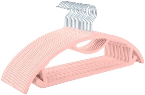 MIZGI Premium Velvet Hangers 50-Pack,No Shoulder Bump Hangers W/Tie Bar Ultra Thin Space Saving Non Slip Hanger Heavy Duty Felt Rounded Clothes Hanger for Sweaters,Coat,Jackets,Pants,Shirts