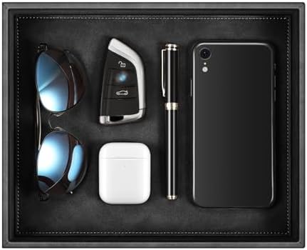 SITHON Valet Tray Desk Organizer PU Leather Catchall