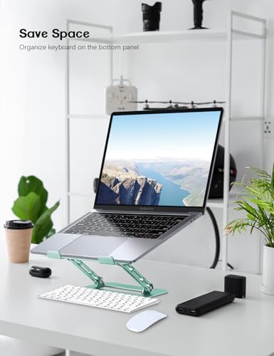 Aoviho Adjustable Laptop Stand for Desk,Portable Laptop Stand Holder and Riser,Foldable Aluminum Notebook Computer Stand