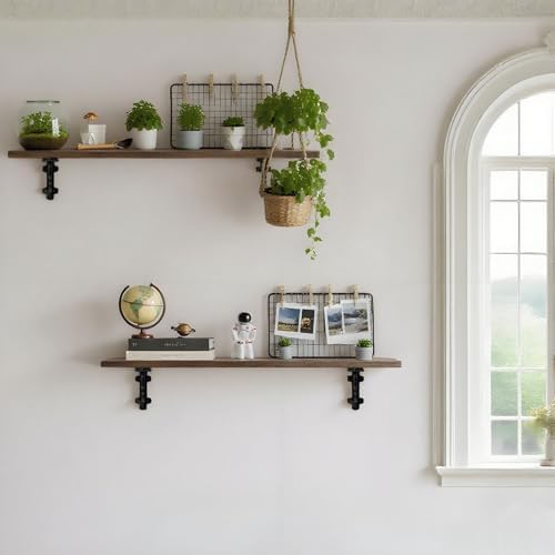 Heavy Duty 8.1"x4.4" Vintage Brackets for Floating Shelves & Kitchen Storage, 8 inch Cast Iron Shelf Brackets - Industri
