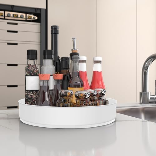 VAEHOLD Lazy Susan Turntable Spice Rack Organizer for Kitchen Cabinet, Storage Tray for Fruit, Snacks, Salad - Organizer