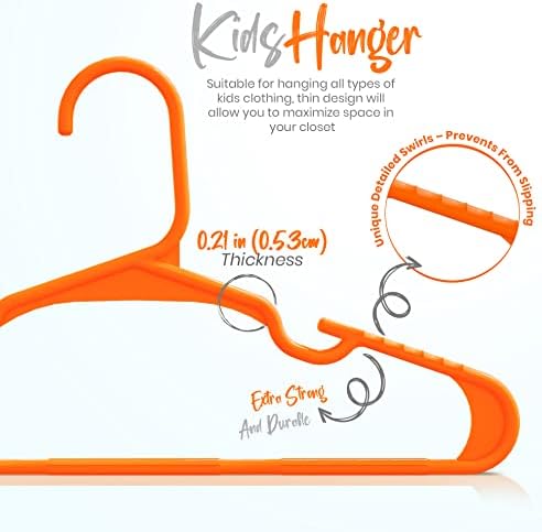 Utopia Home Kids Hangers 40 Pack – 11.5 Inch Baby Closet Hangers Orange