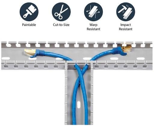 StarTech.com 5.6ft Server Rack Cable Management - Customizable 2in x 1in Open Slot Network & Data Finger Duct Wire Raceway Organizer w/ Cover, TAA (AD105X1)
