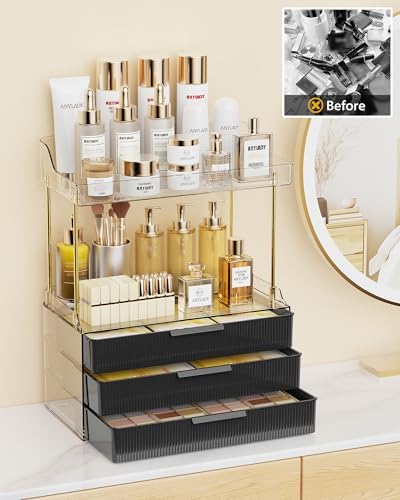 Anylady Bathroom Organizers and Storage, Makeup Organizer (Sturdy Durable Attractive), Ideal for Vanity, Countertop, Cou