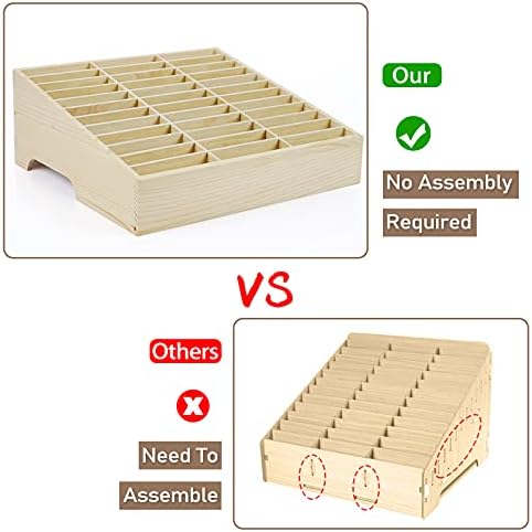 36-Grid Wooden Cell Phone Holder Desktop Organizer
