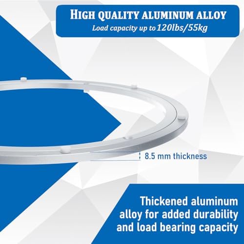 Acrux7 2 Pack 12 Inch Lazy Susan Hardware, Heavy Duty Lazy Susan Turntable Bearing Aluminum Swivel Plate, Metal Rotating