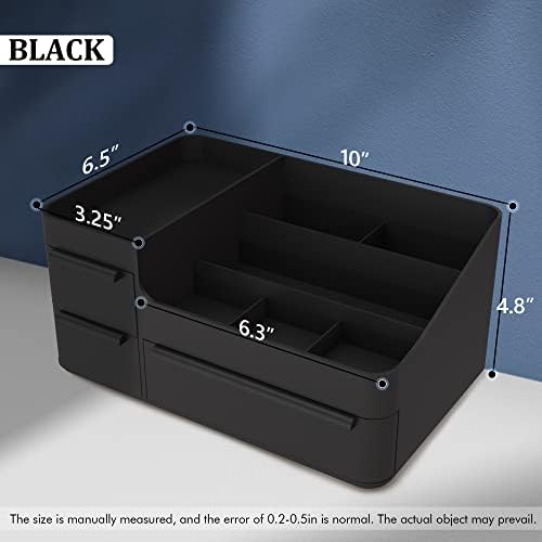 Makeup Organizer for Vanity, Bathroom Countertop Storage Display Boxes Case,Stackable Cosmetic Holder for Jewelry Hair A