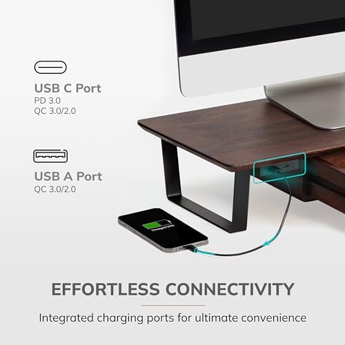 Anji Mountain Monitor Stand for Desk - Desktop Organizer & Laptop Riser, Ergonomic Monitor Riser, Space-Saving, Durable,