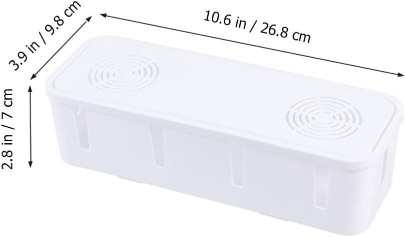 Cabilock Plug Socket Safety Box Cable Organizer with Childproof Cover Cord Storage Box 10.43X3.74X2.75 Inch Wire Managem