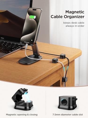 JOYROOM 6 Pack Magnetic Cable Clips Cord Organizer Adhesive Wire Management
