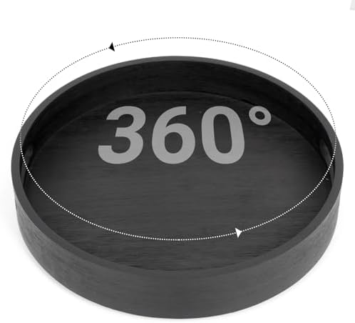10in Black Bamboo Lazy Susan Turntable Organizer for Pantry