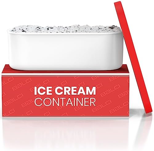 BALCI 2 Quart Ice Cream Container - Freezer Tub (Red)