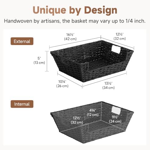 StorageWorks Pantry Baskets for Organizing, Large Storage Basket for Shelf