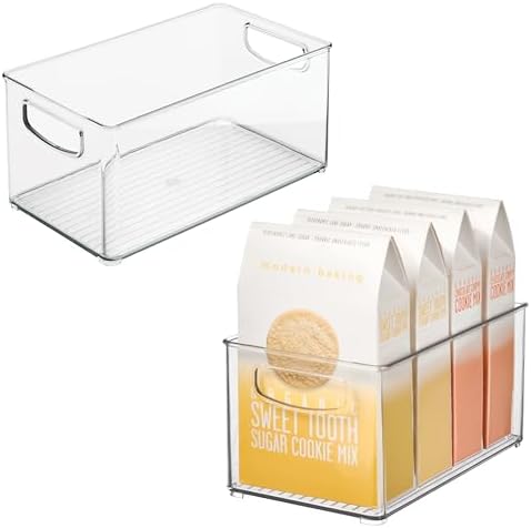 iDesign Nesting Pantry Bin for Kitchen Cabinet, Countertop, Fridge, and Freezer - Clear