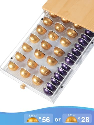 Sedegn Nespresso Vertuo Pod Holder: Capsule Organizer with Sliding Drawer