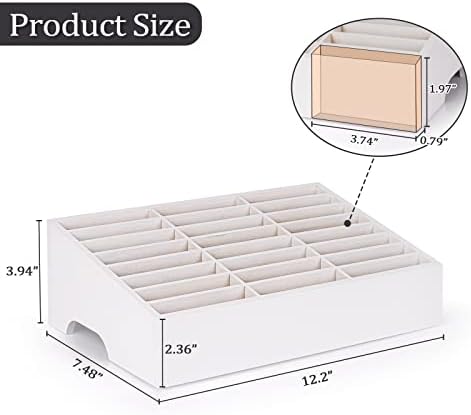 24-Grid Wooden Cell Phone Holder Desktop Organizer