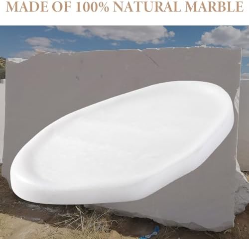 Koville Luxurious White Marble Vanity Tray, Cloud Shape Serving Stone Key Tray for Home Decor, 10" x 7" Marble Storage T
