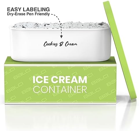 BALCI 2 Quart Ice Cream Container - Freezer Tub (Green)