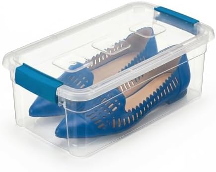 Tribello Clear Plastic Storage Bins with Lids Stackable Storage Bins (6 Quart)