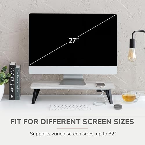 Anji Mountain Monitor Stand for Desk - Desktop Organizer & Laptop Riser, Ergonomic Monitor Riser, Space-Saving, Durable,