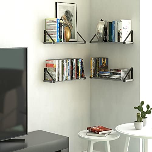 Wallniture Ponza 17'' x 4.5'' Floating Wall Shelf Bathroom, Small Wood Book Shelves for Wall Storage, Wall Mounted Shelf