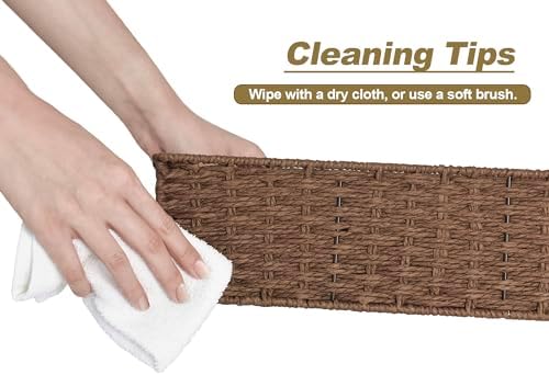 StorageWorks Toilet Paper Basket, Paper Rope Back of Toilet Basket, Walnut