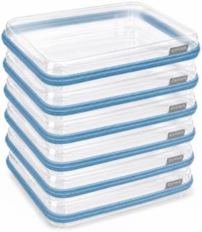 CoiiJoii 6PCS Large Clear Hard Shell Zippered Case, Diaper Bag Organizing Pouches, Waterproof Cosmetic Bag, Storage Orga