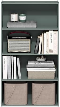 Furinno PASIR Book Shelf, 3-Tier Bookshelf, Storage Shelves Bookcase, 9.7 x 23.7 x 31.5, for Living Room, Bedroom, Home 