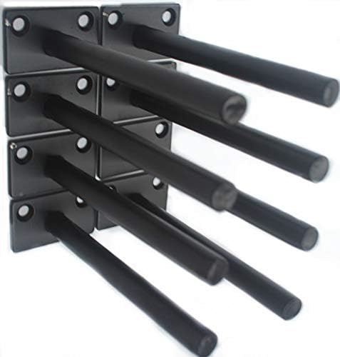 8 Pcs 5" Black Solid Steel Floating Shelf Bracket Blind Shelf Supports - Hidden Brackets for Floating Wood Shelves - Con