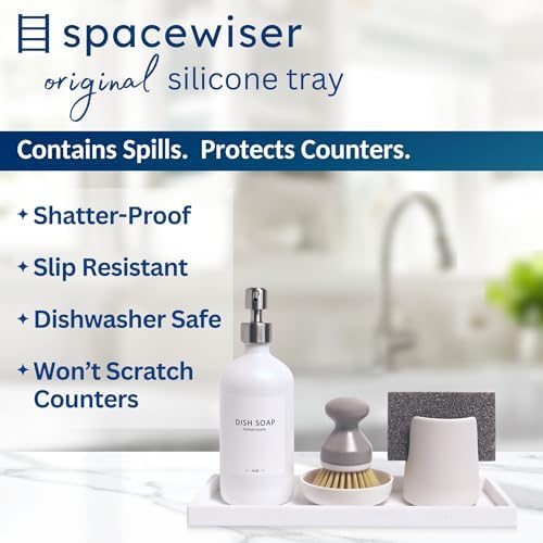 Spacewiser Silicone Countertop & Vanity Tray – 11.7” Bathroom Counter Tray