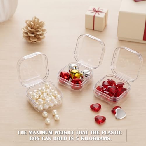 Jetec 18 Pieces Small Clear Plastic Storage Box, 1.4 x 1.4 x 0.7 Inch