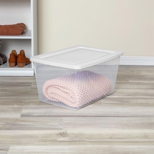 Sterilite Clear Storage Box Stackable Tote, 58 Quart, 32-Pack