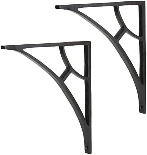 A29 Shelf Brackets, Iron, Black Powder Coat Finish, Set of 2
