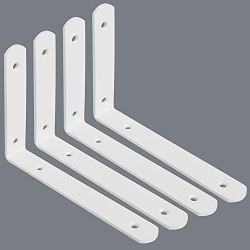 Alise White Shelf Brackets,L Brackets for Shelves,8x5-3/5 Inch,4 Pcs