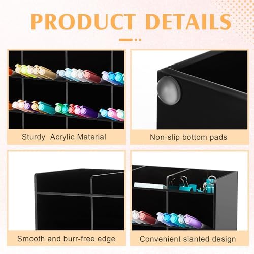 MotiMind Acrylic Pen and Marker Organizer for 250 Markers