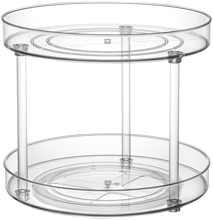 Clear Lazy Susan Turntable Organizer, Rotating Spice Rack Kitchen Pantry Organization and Storage, Medicine Cabinet Orga