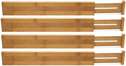 Lipper International 8898 Bamboo Kitchen Drawer Dividers (Set of 4), Brown