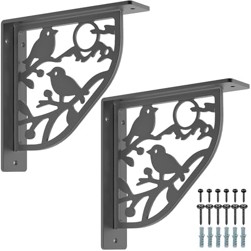 Dolibest 8 Inch Heavy Duty Shelf Brackets, 5MM Thickness L- Bracket , Metal Floating Shelf Bracket, Wall Shelf Bracket &