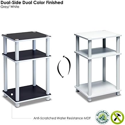 Furinno Shelves 3-Tier Industrial Style Bookcase, Display Shelf, 35 Wide, Brown