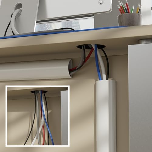 D-Line Half Round Cord Hider, Patented Cable Cover, Hide TV Wall Mount Wires, Raceway for Cords, Decorative Wire Covers,