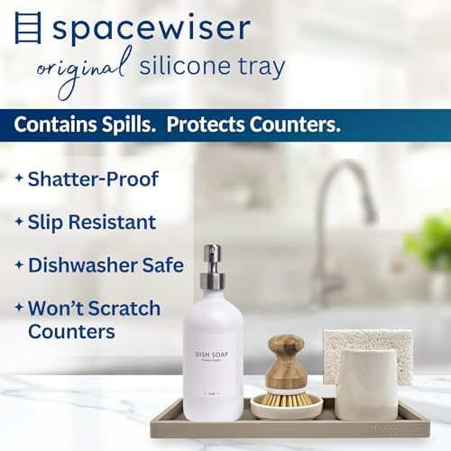 Spacewiser Silicone Countertop & Vanity Tray – 11.7” Bathroom Counter Tray
