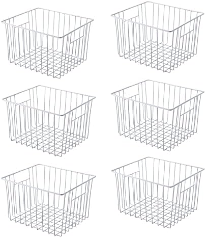 Freezer Basket Organizer, Refrigerator Metal Wire Storage Divider, Household Container Bins with Handles for Kitchen, Pa