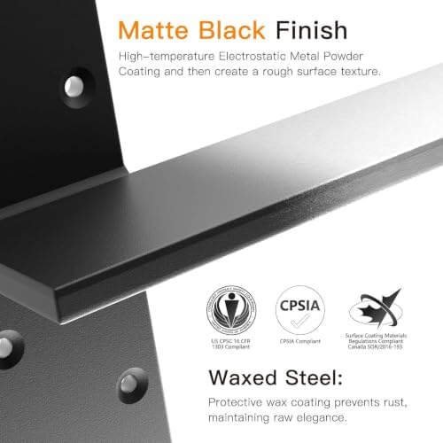 LEOPO 3/8" Thick Free Hanging T Shelf Bracket(2-Pack), 18" L x 2.5" W